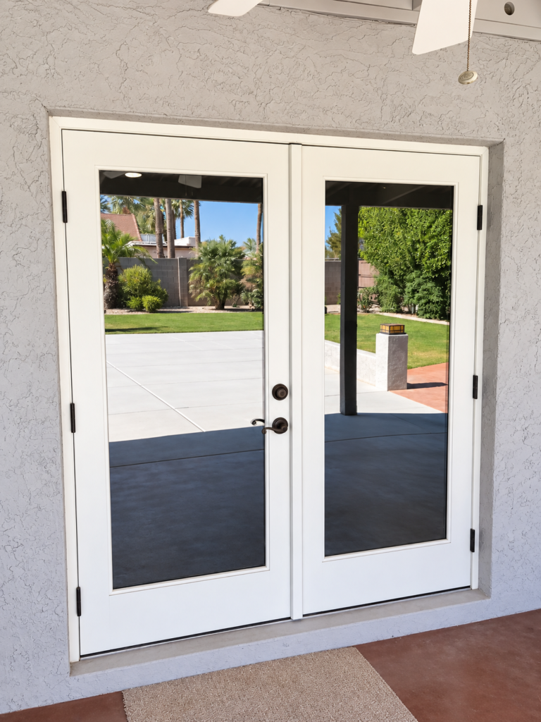 French doors with glass installed in Phoenix Arizona home